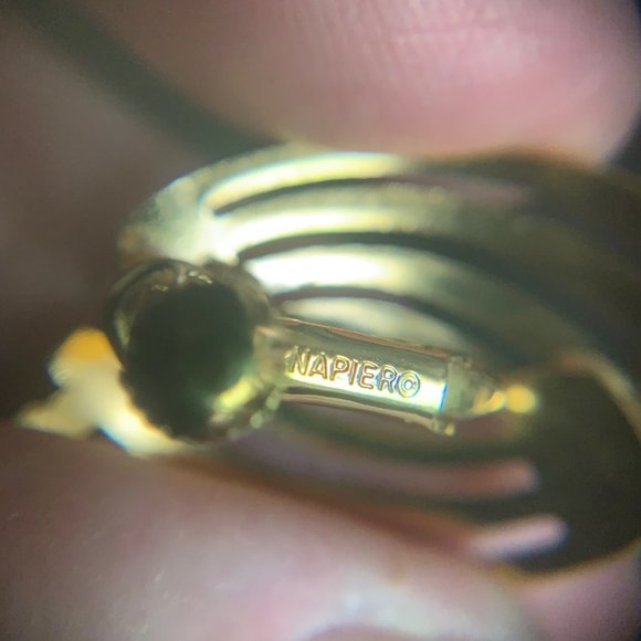 Napier Gold Clip Earrings - Picture 4 of 4